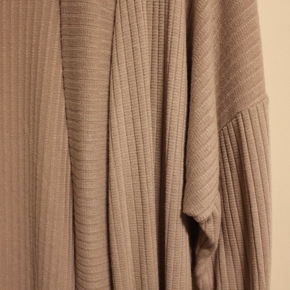 Youth in Revolt Beige Pink Open Ribbed Cardigan - Picture 2 of 6